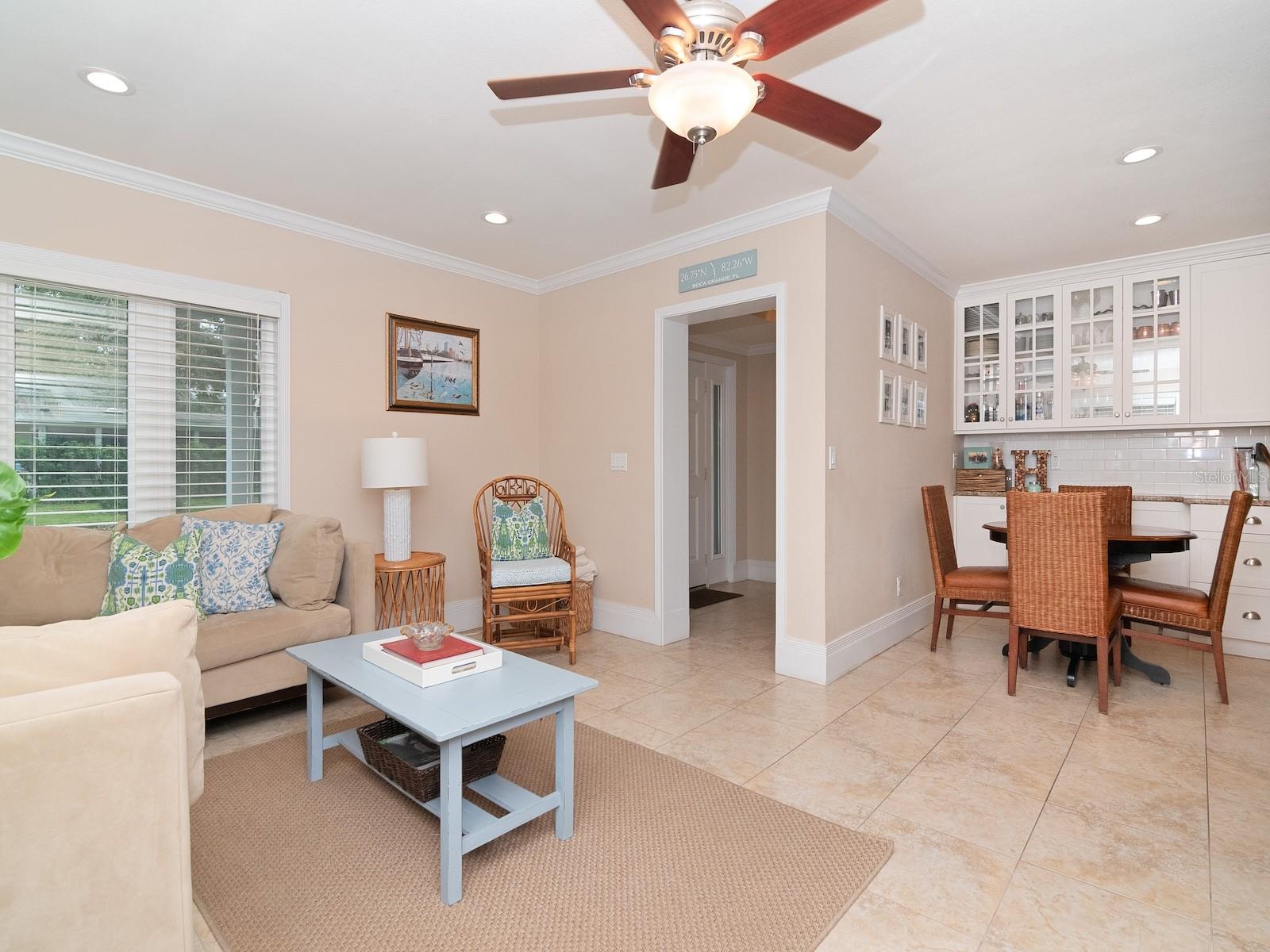 Open concept living & dining space.