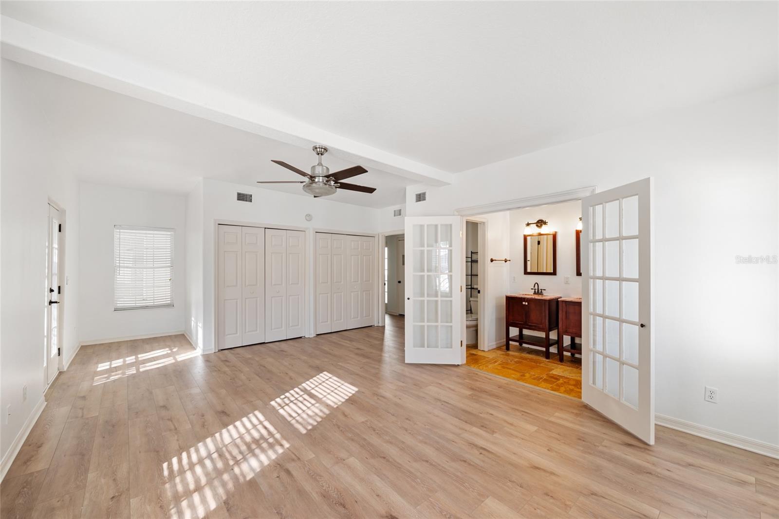 Master bedroom, look at those french doors!