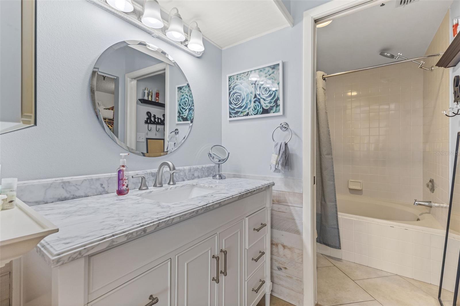 Primary bathroom with large soaking tub