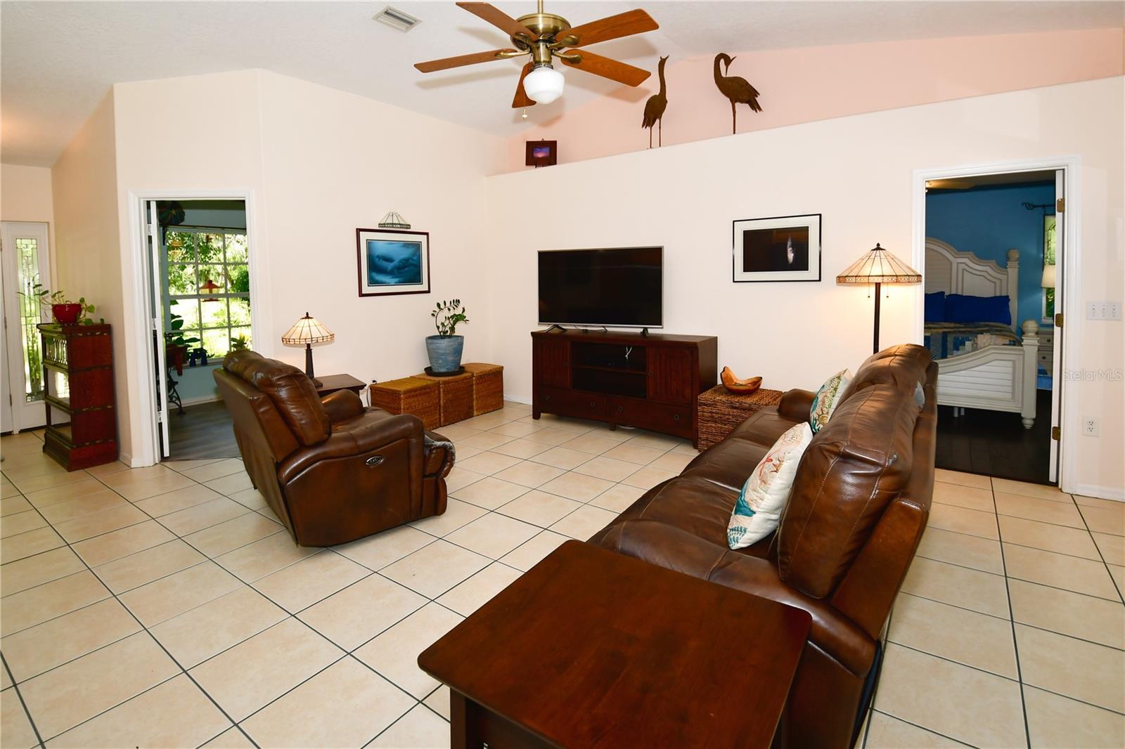 Living Room toward Study (left) and Primary Suite (right)