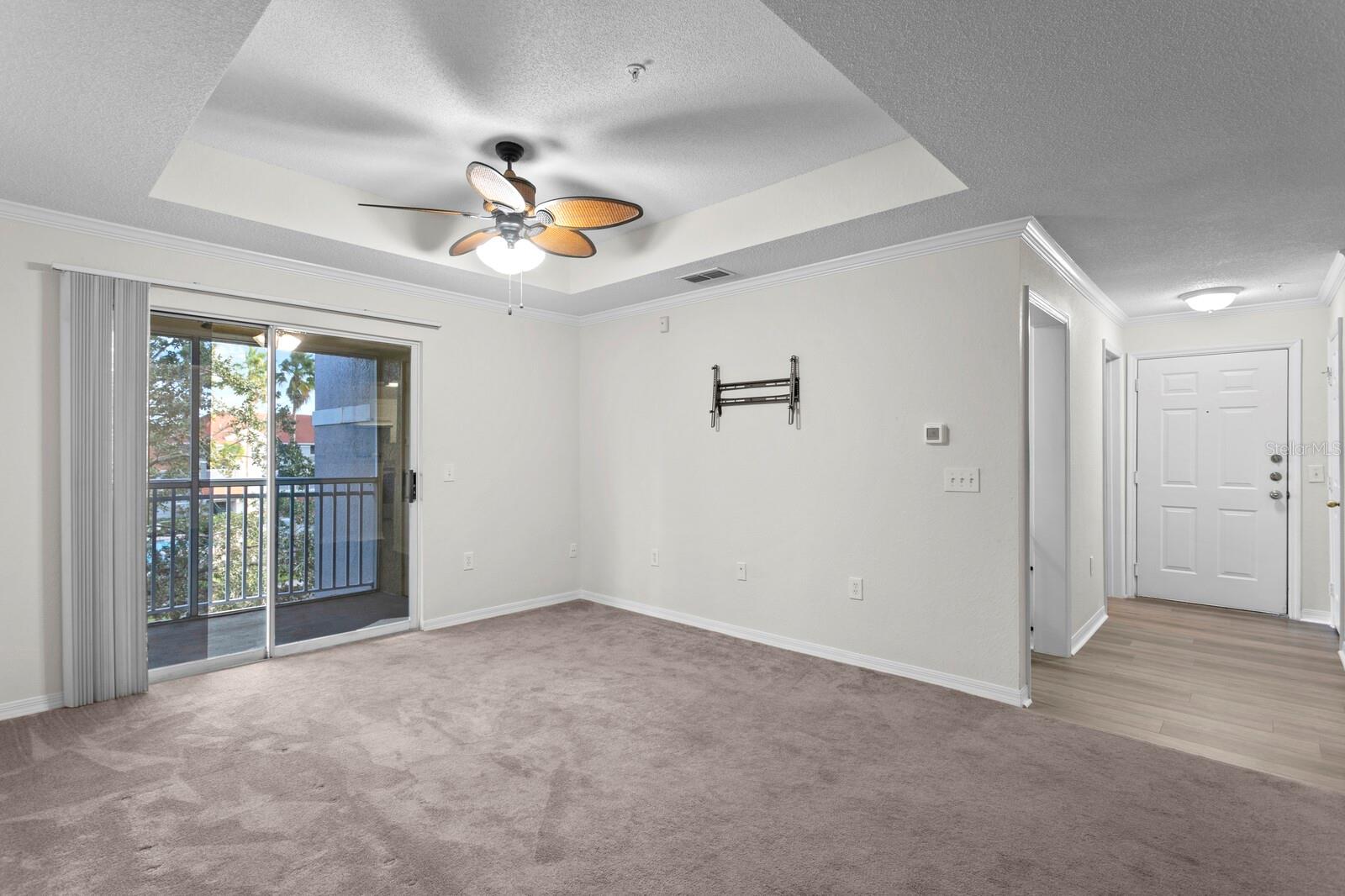 Views of the living room and foyer