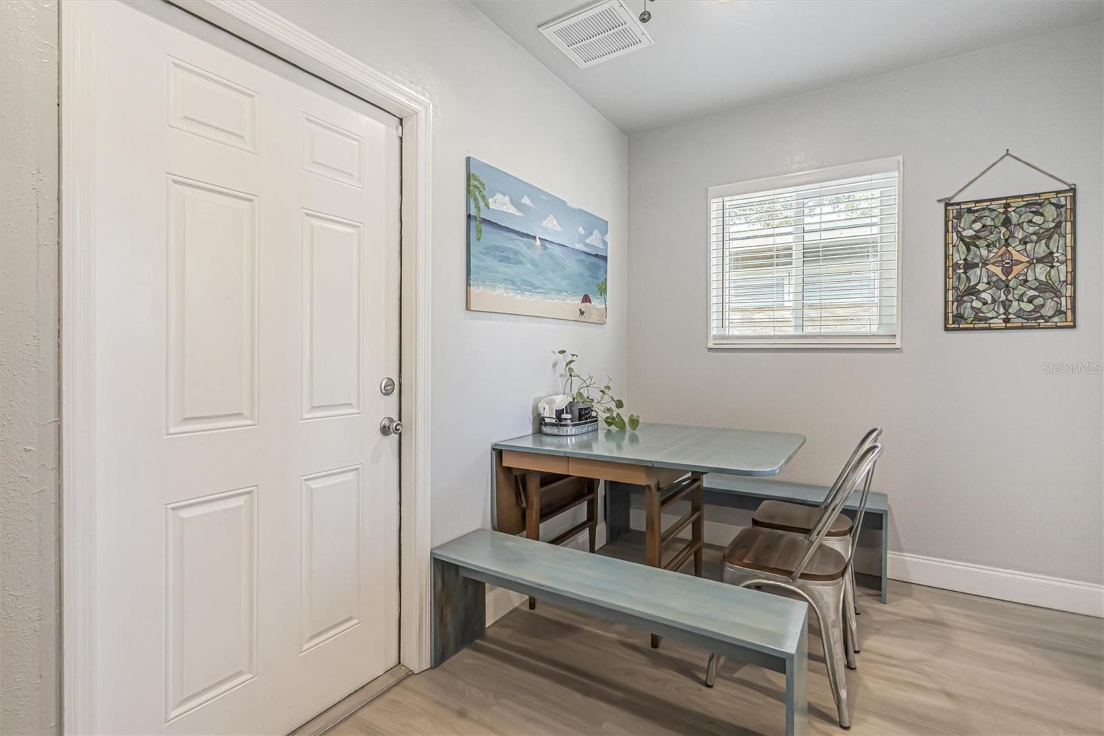 Dining room with laundry closet