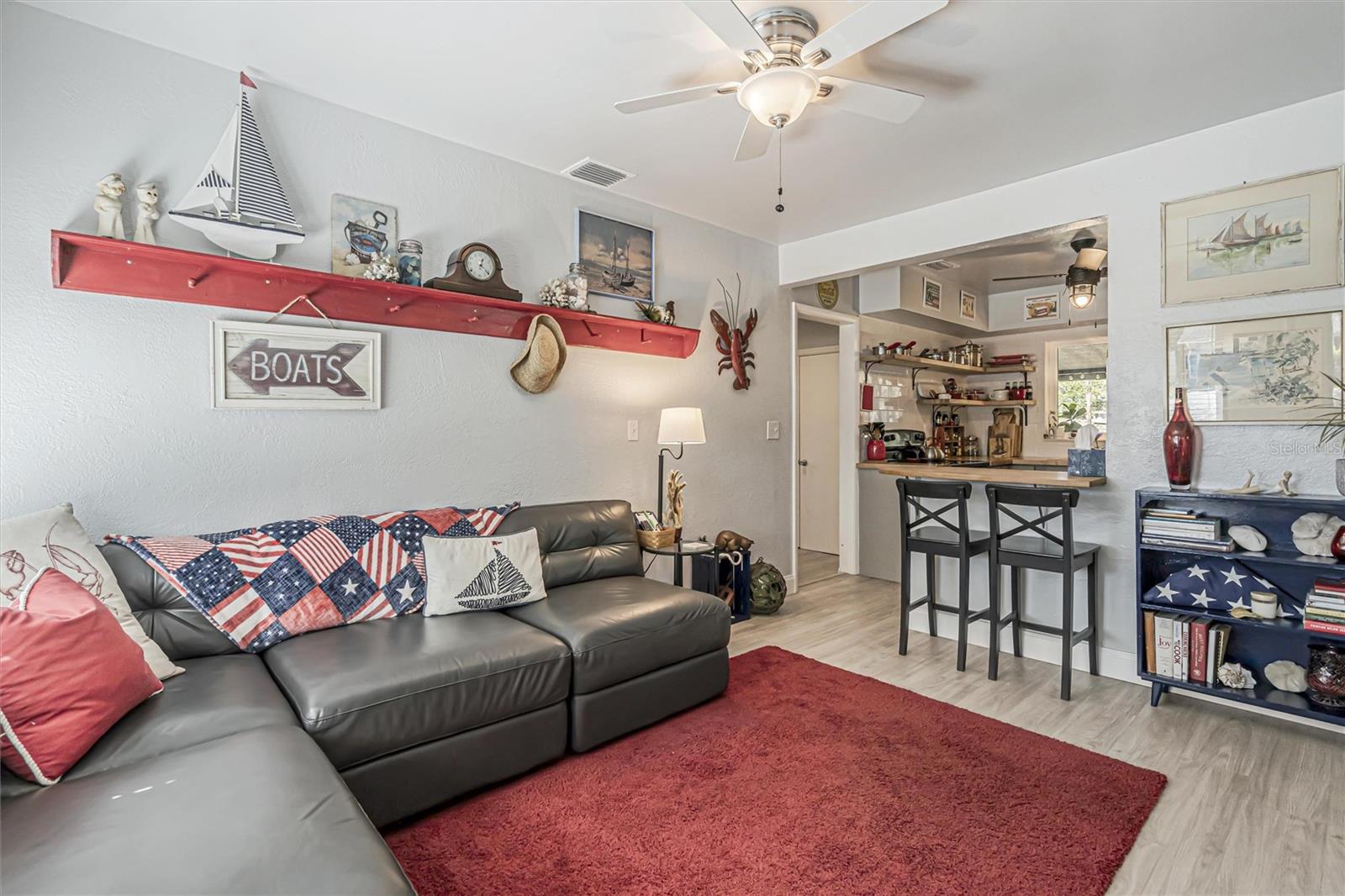 Living room and breakfast bar