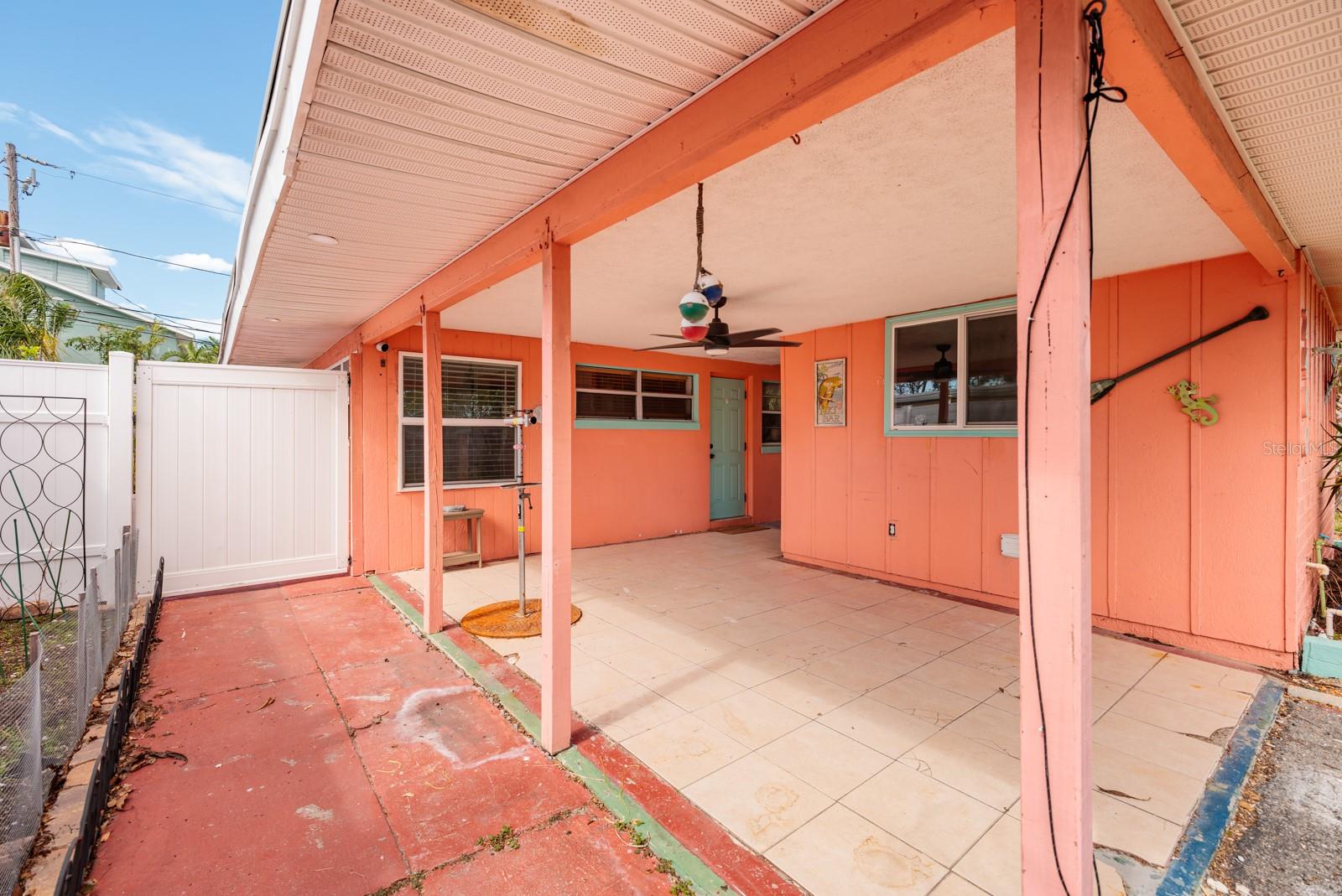 Carport and home entrance