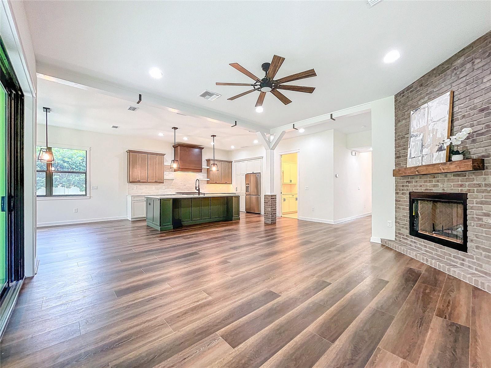 Large Family Room with gas fireplace