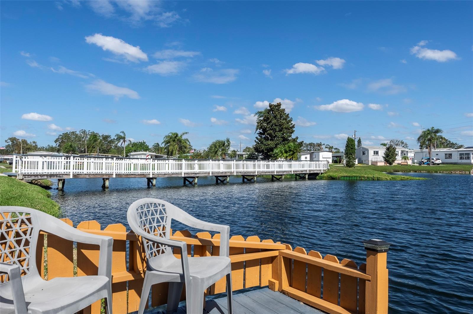 LAKE WITH DOCKS