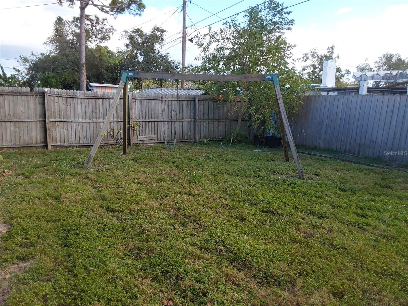 Grassy back yard