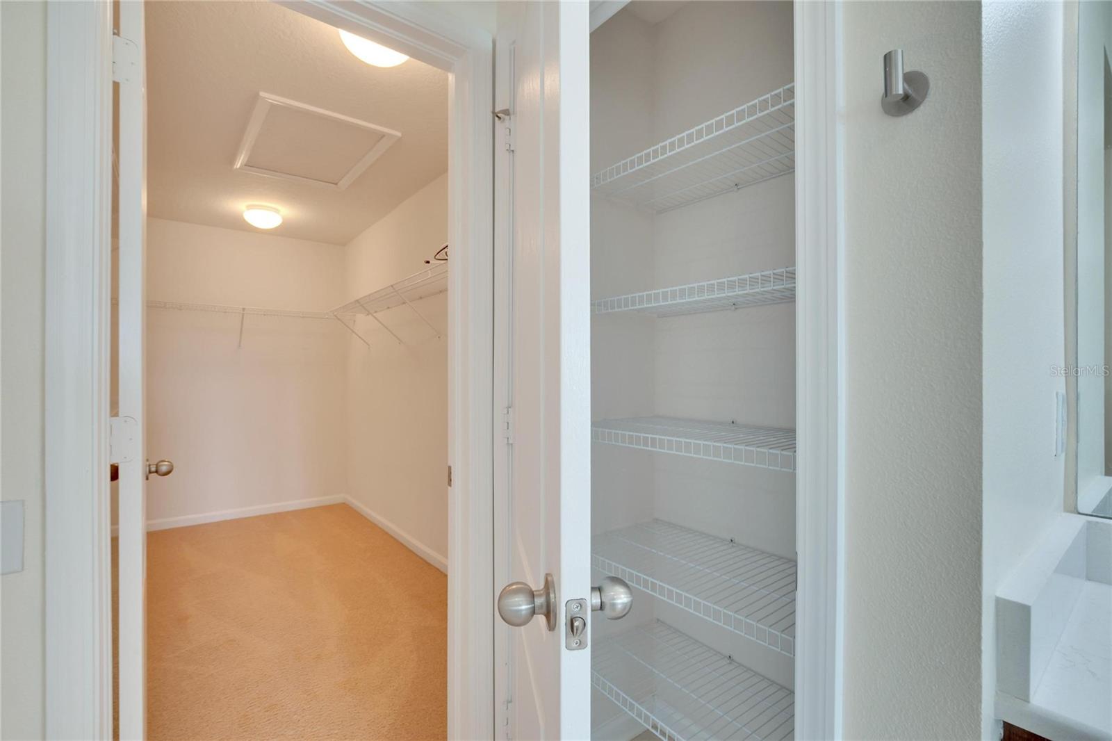 Master linen and walk in closet