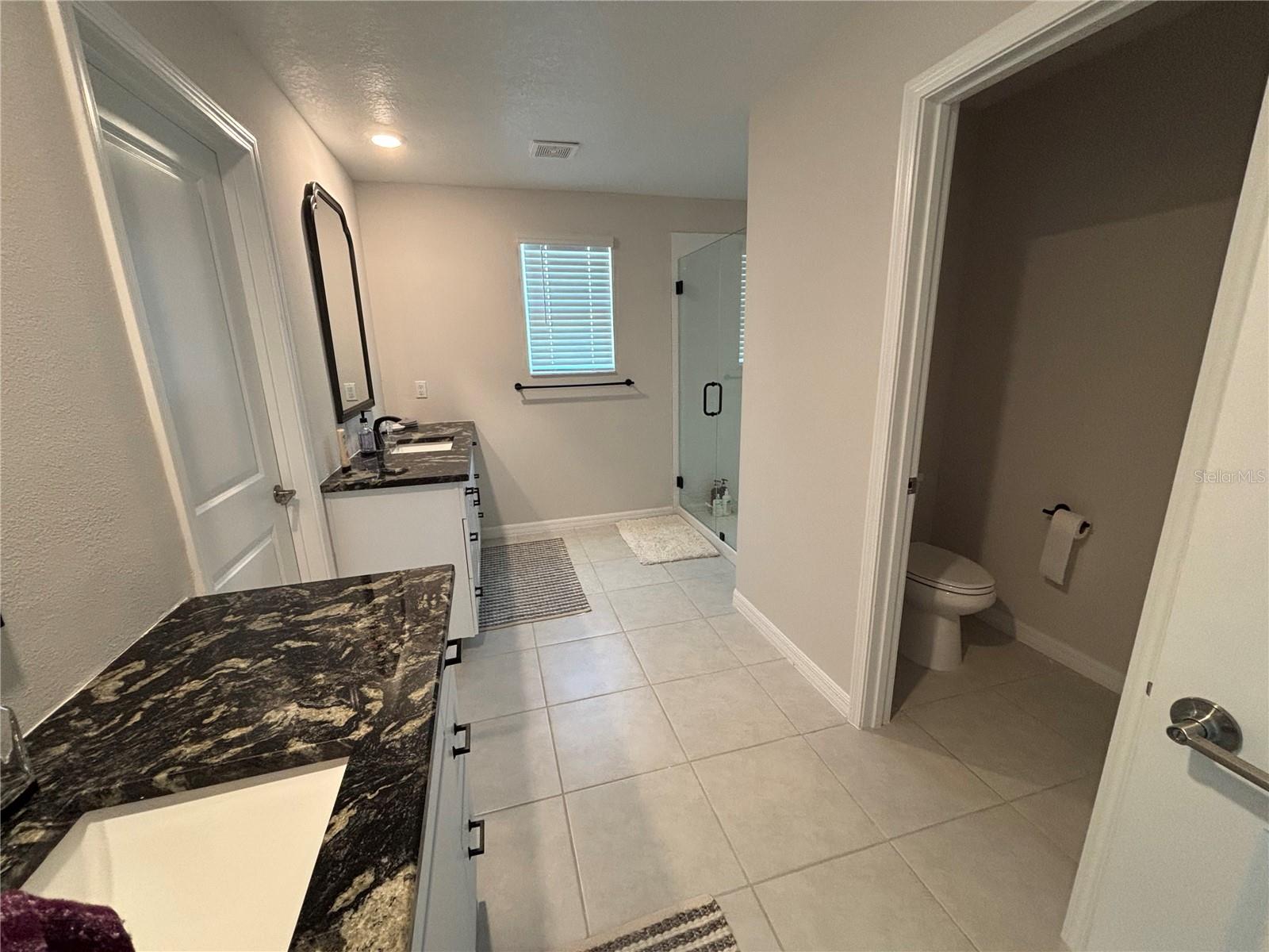 Master Bathroom with upgraded granite