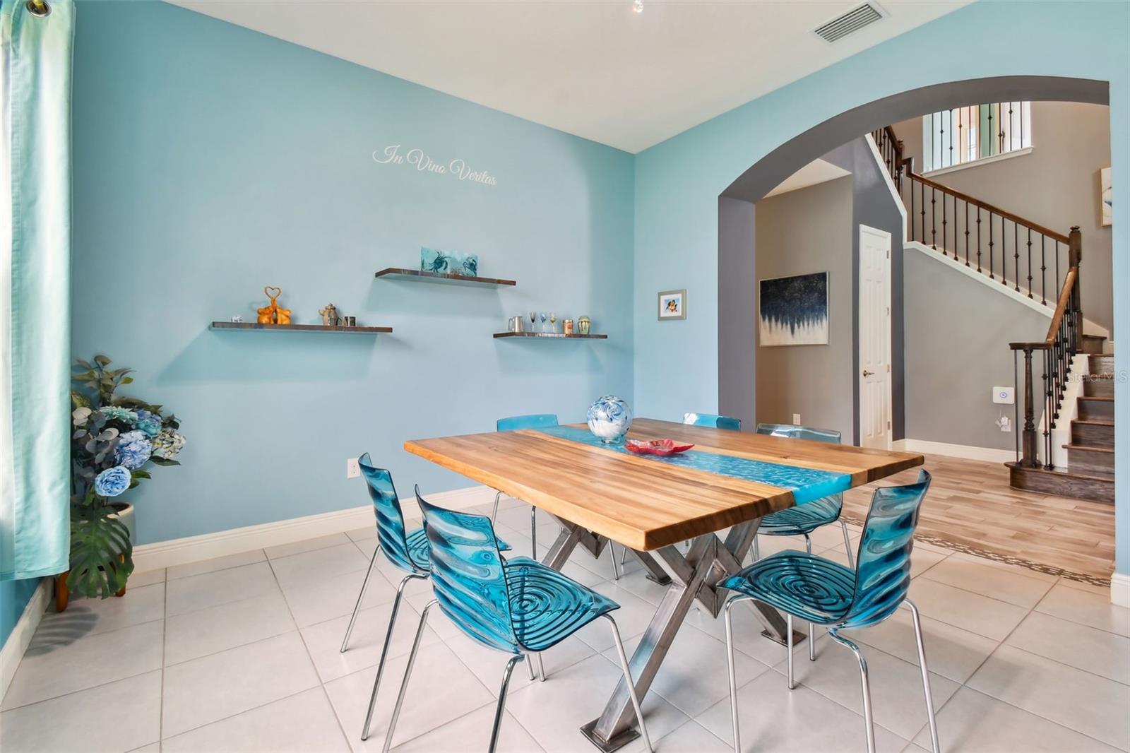 Dining Room w/Custom Shelving