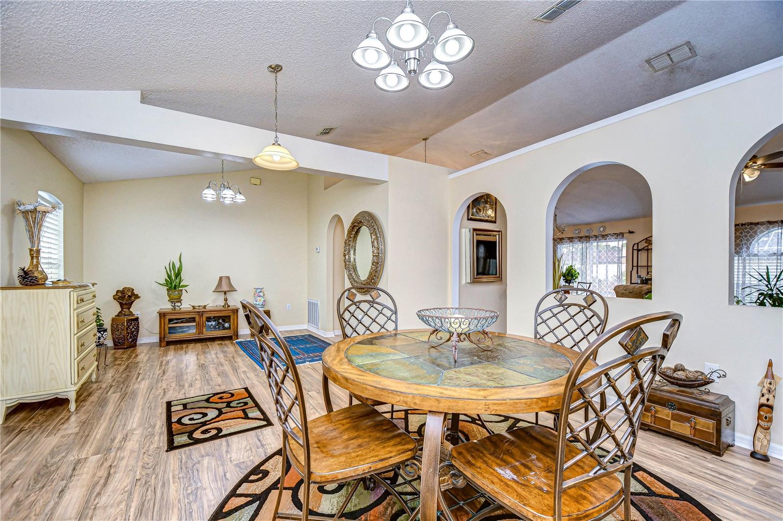 Even the living and dining room are open to the rest of the home's living area.