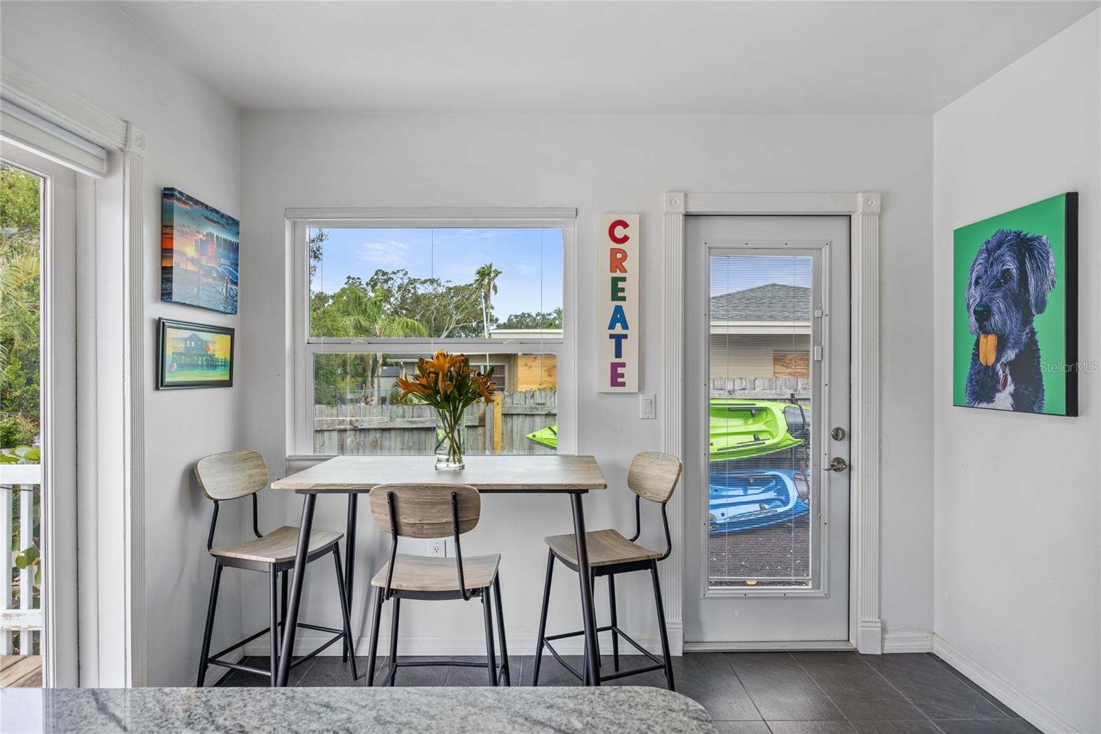 The Breakfast Nook also has convenient access to the side yard.