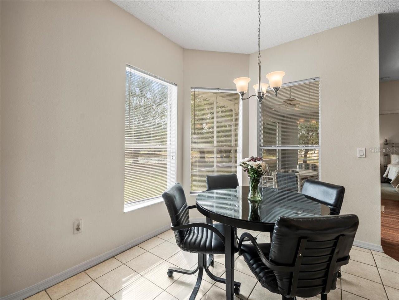 Breakfast Nook overlooks the Backyard