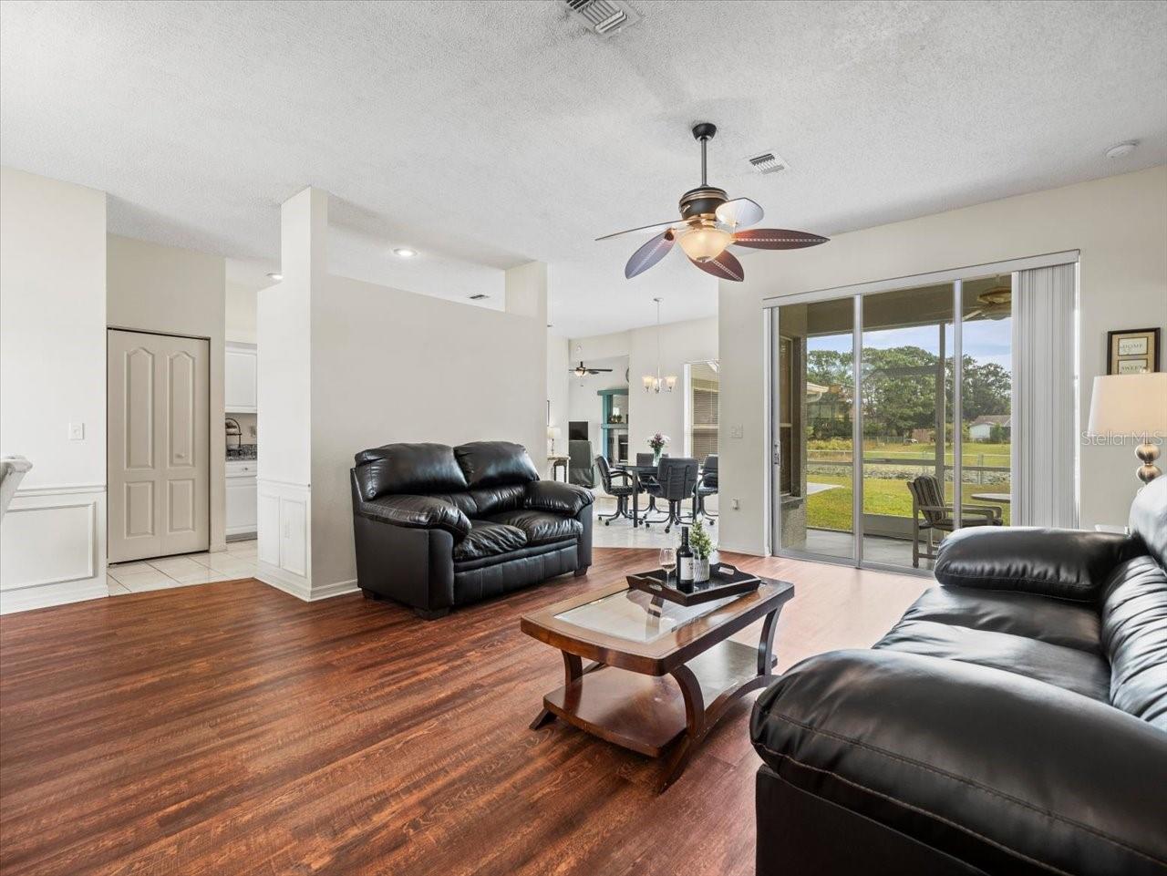 Living Room overlooks the screened lanai