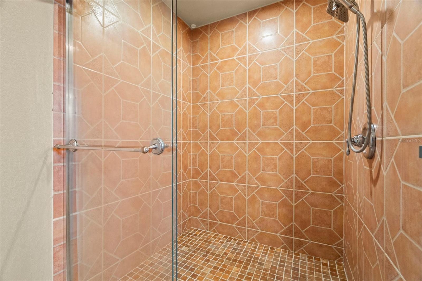 Walk-in shower in primary bathroom.