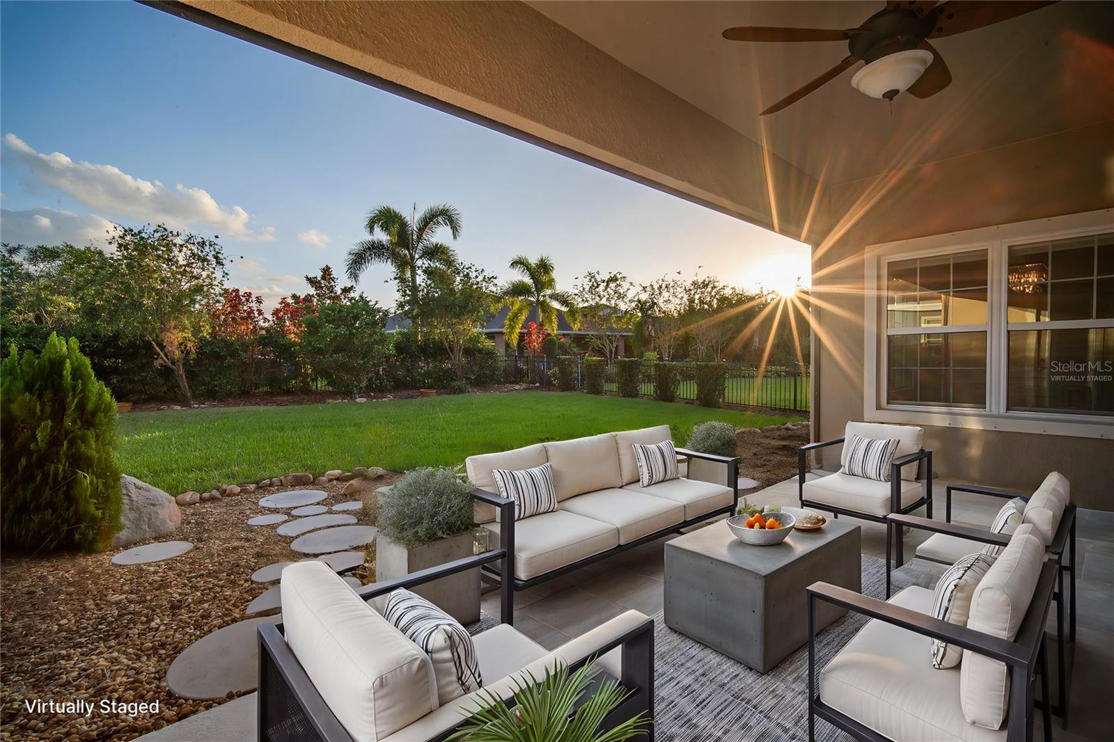 Covered Back Patio - Virtually Staged