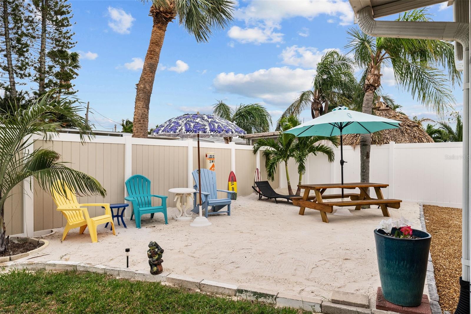 Backyard "Beach Area" with additional dining area