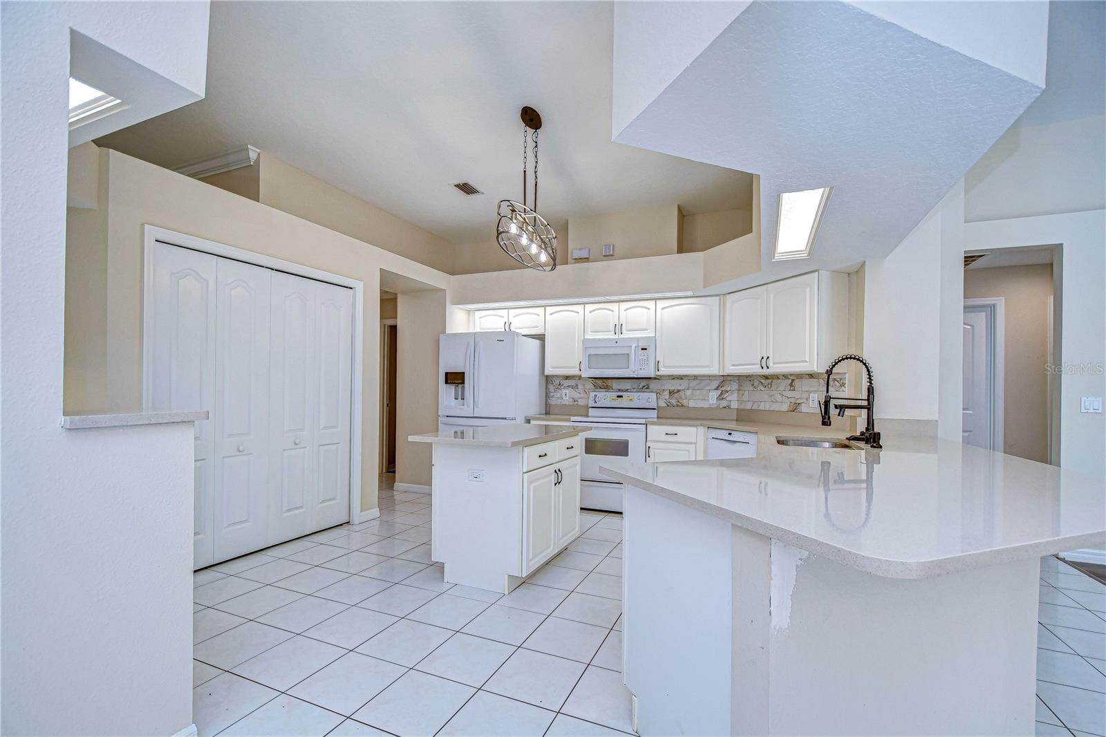 Huge kitchen with tons of prep space including a center island!