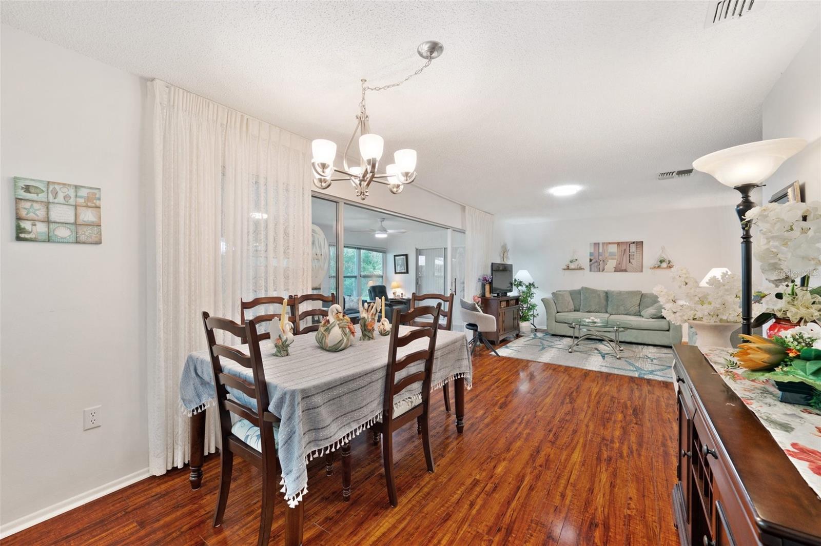 Dining Room overlooks the Living Room and Florida Room