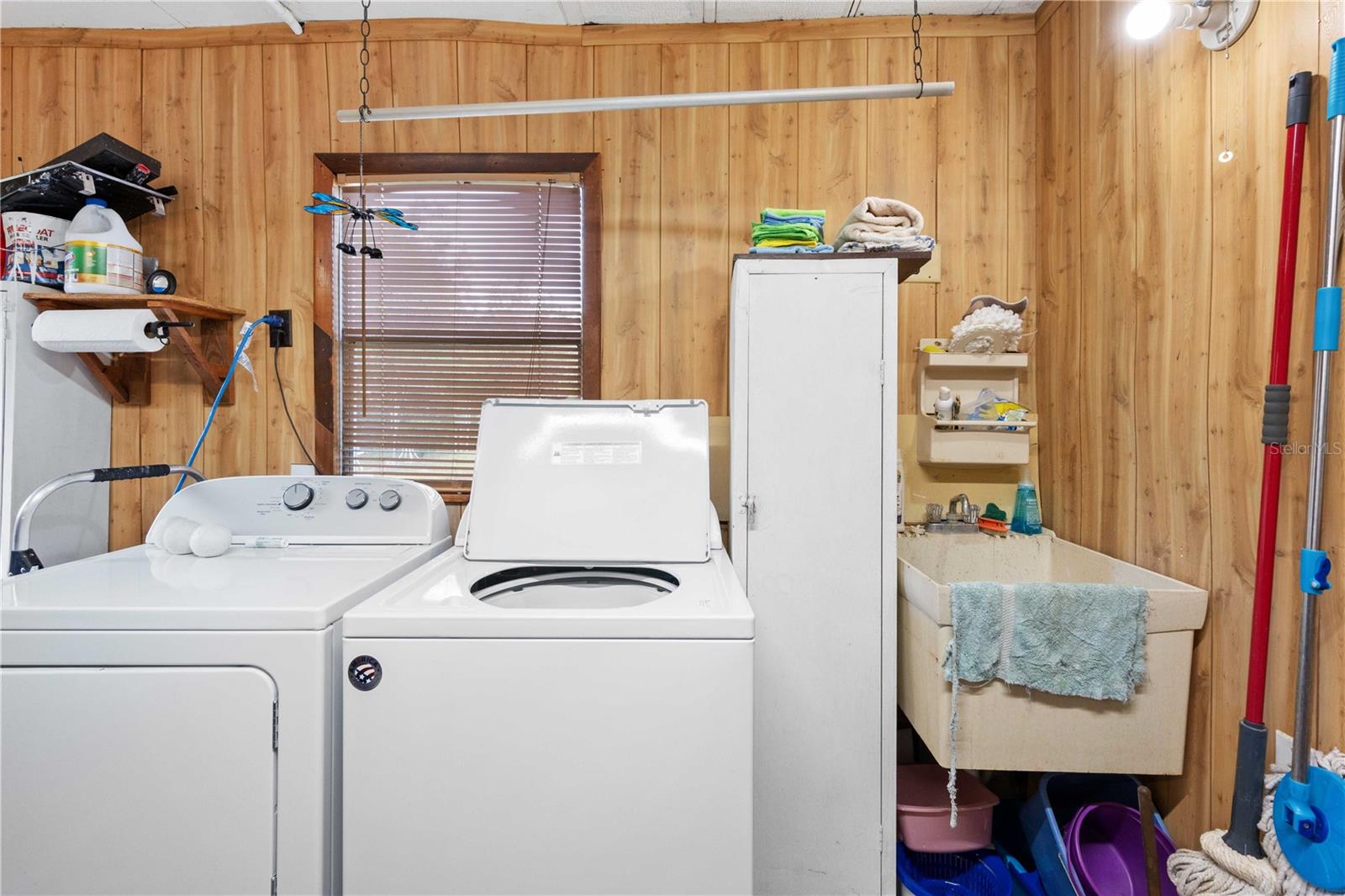 Inside laundry area.