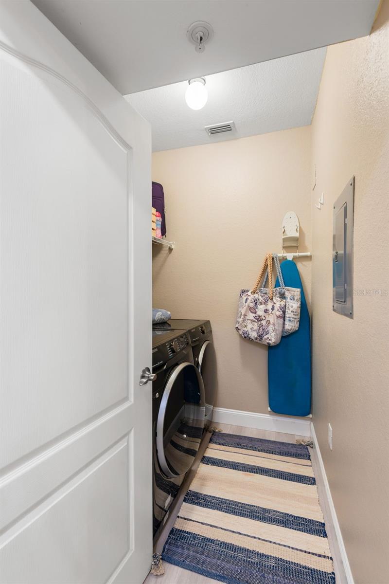 Laundry Room With New Stainless Washer & Dryer