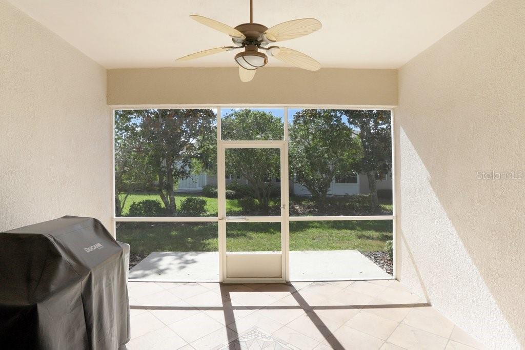 Screened back patio and pavers outside