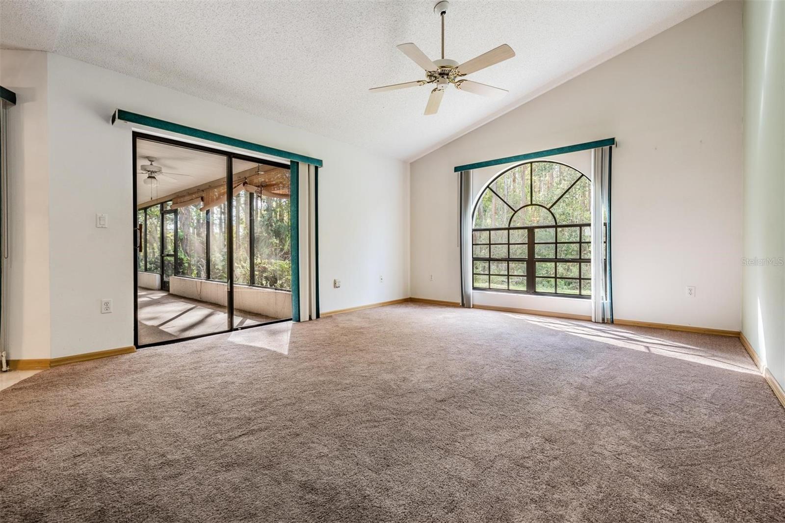 Vaulted ceilings and conservation views from the family room