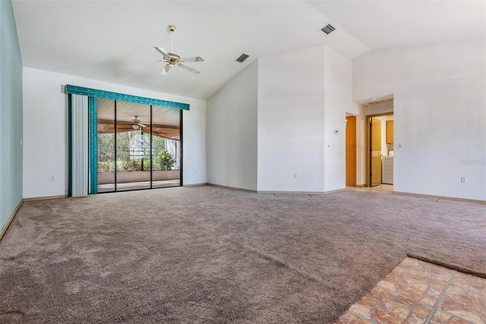 View of patio from entry foyer