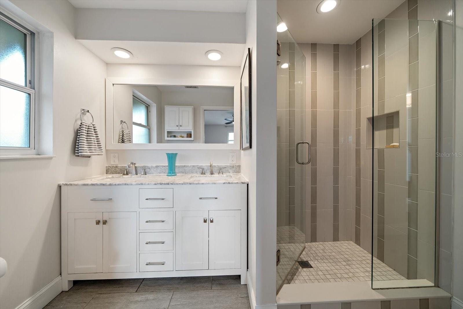 Jack and Jill bath room with dual sink vanity