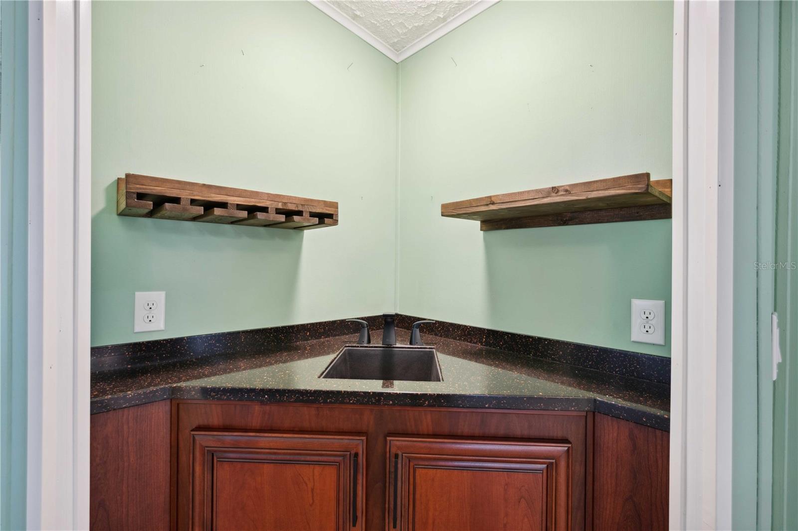 Built-in wet bar area.