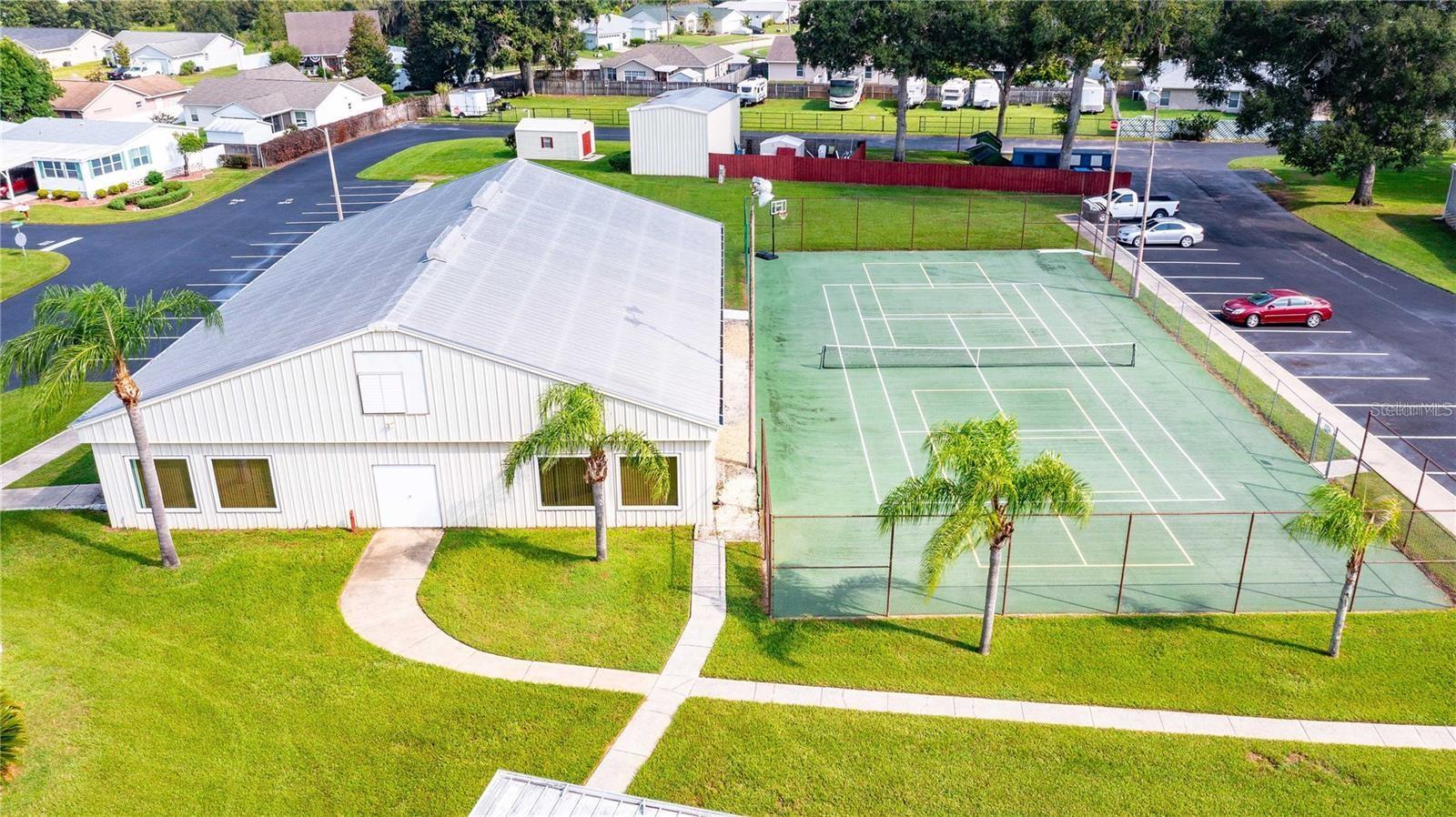 Community indoor tennis and pickleball area.