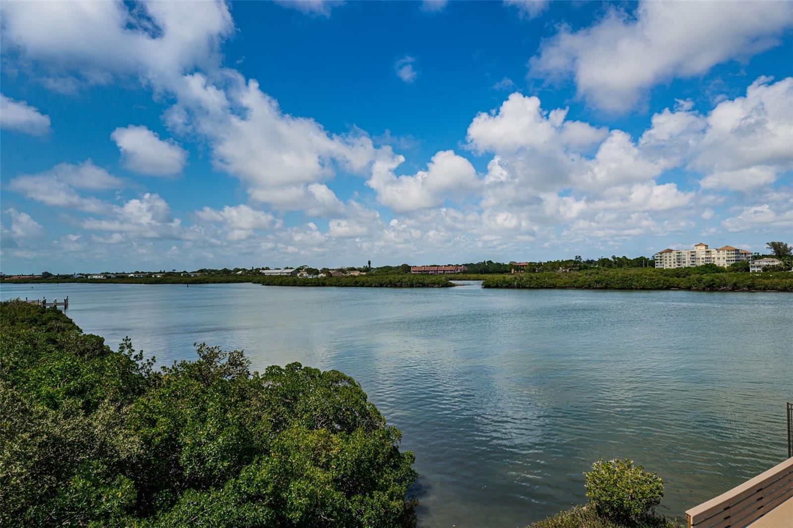 .. Panoramic Water View of the Intracoastal  Right by Your Front Door. Early Mornings are Just Wonderful. This view from Guest Bedroom in Unit # 301.