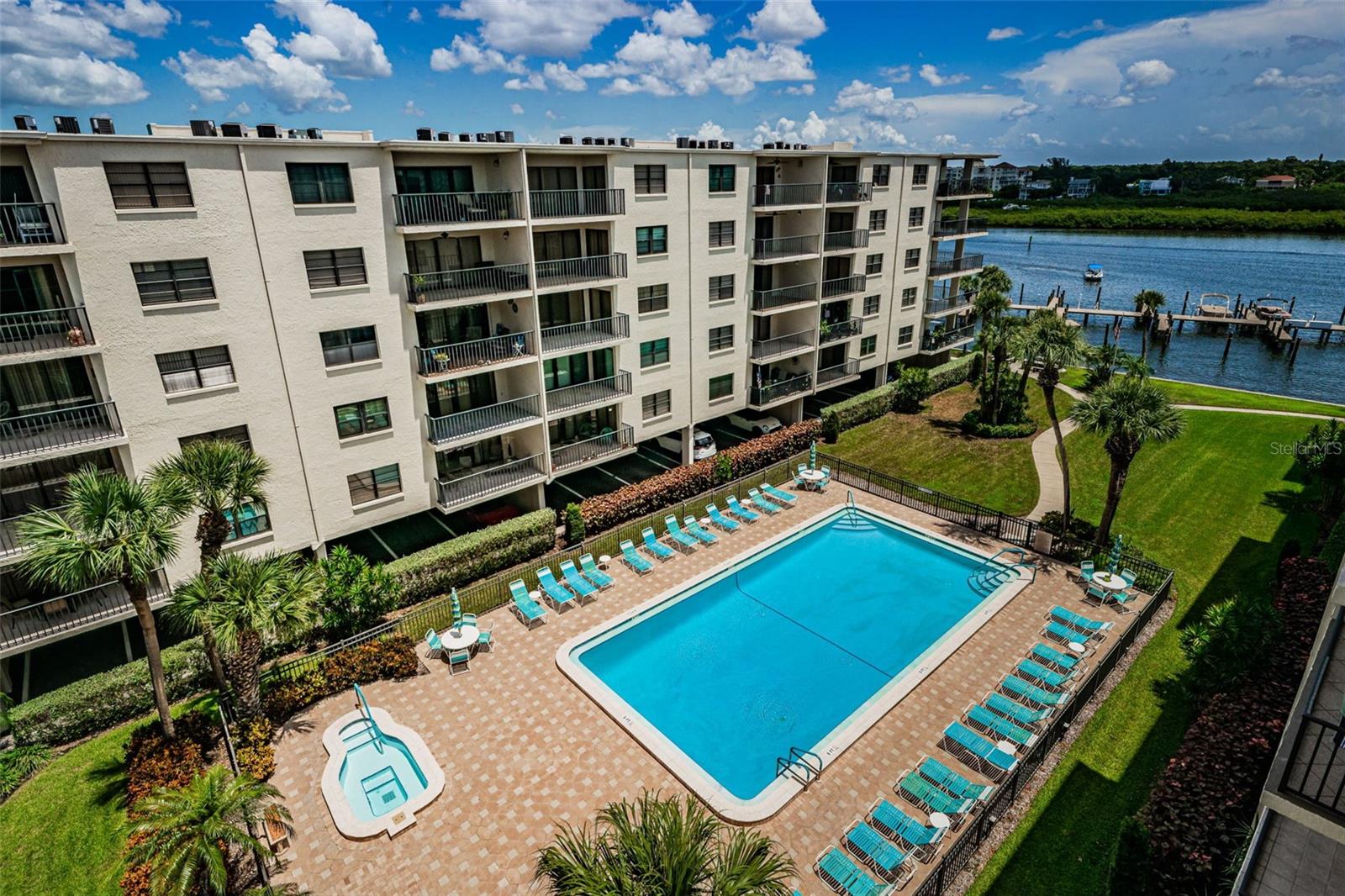 ... Aerial of Pool Area.. Unit #301 is up Front on Left..