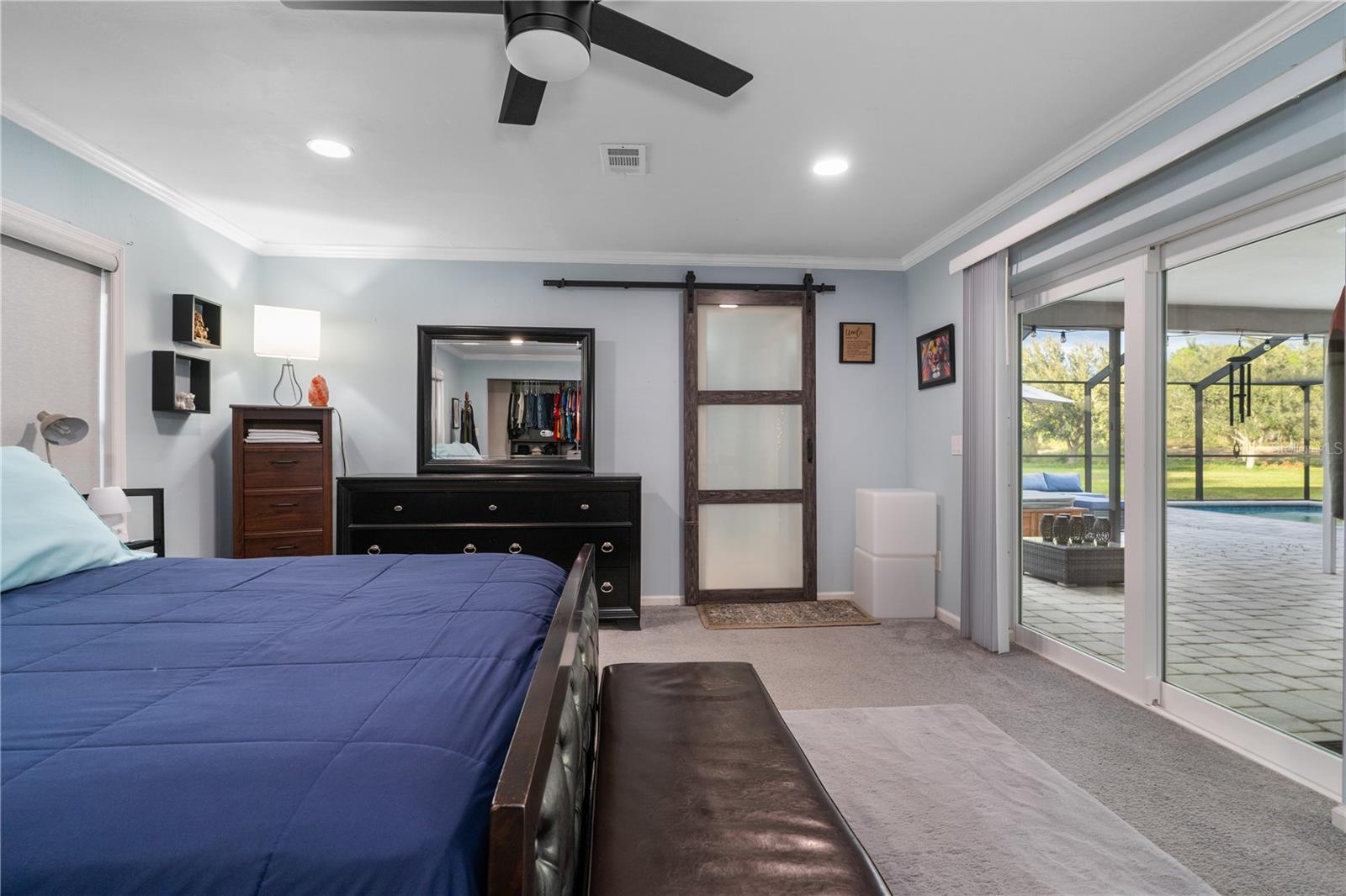 Master Bedroom angle facing pool area