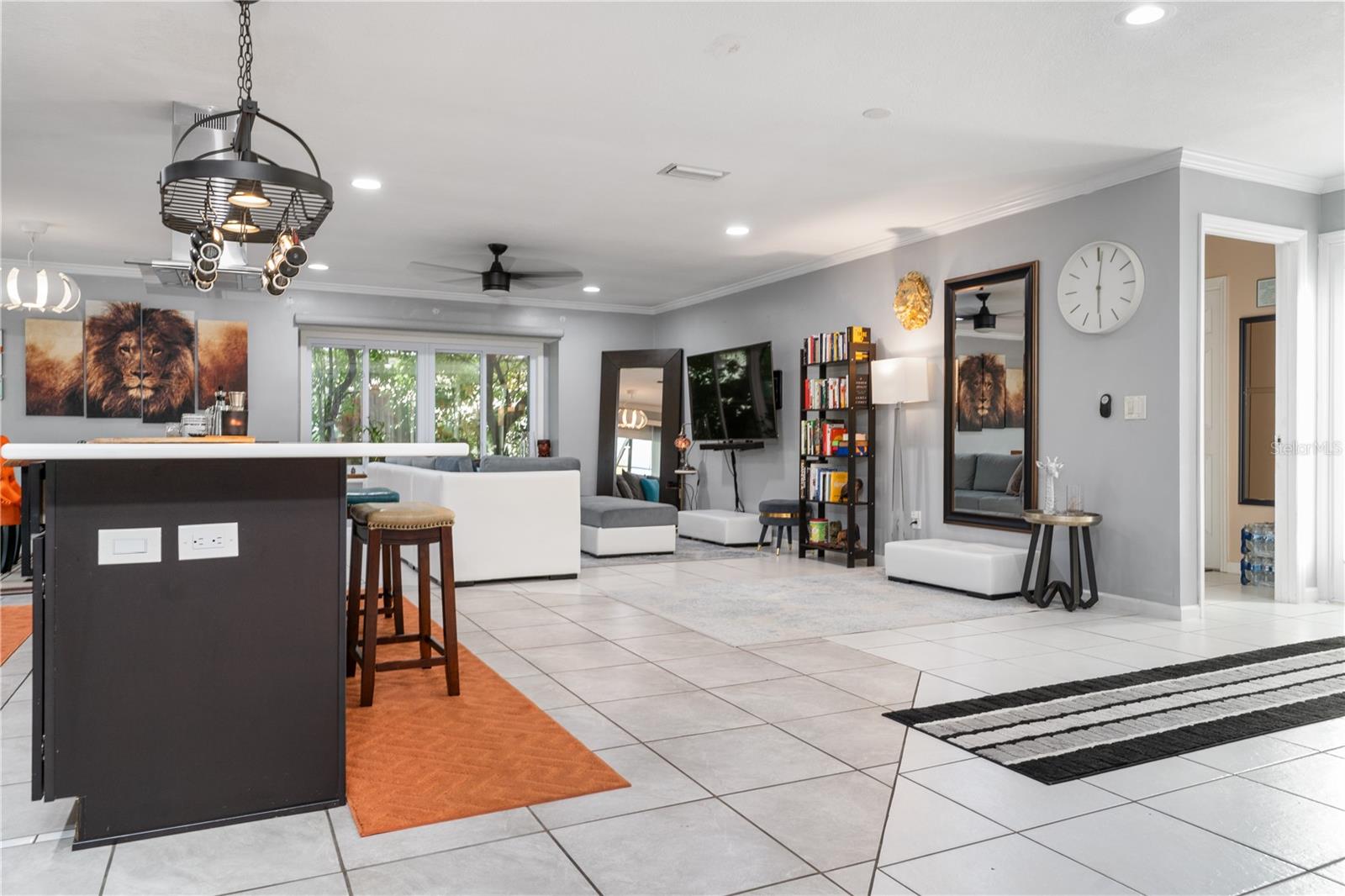 View from side of the Kitchen to the living room