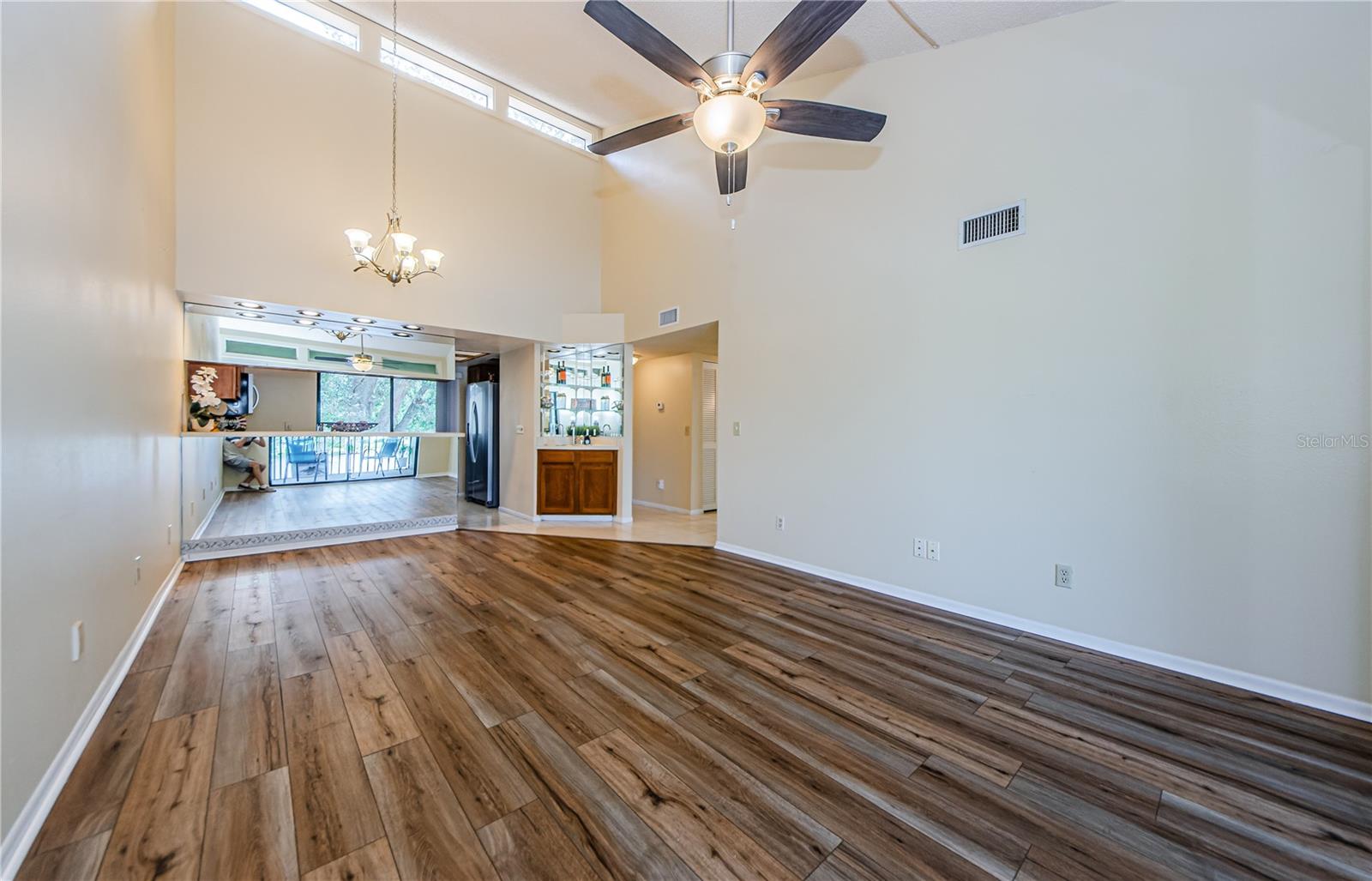 View of vaulted ceiling and additional skylights