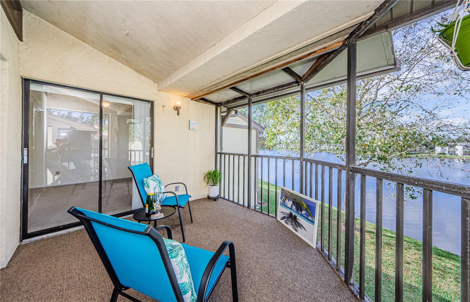 Rear porch with view of master bedroom slider