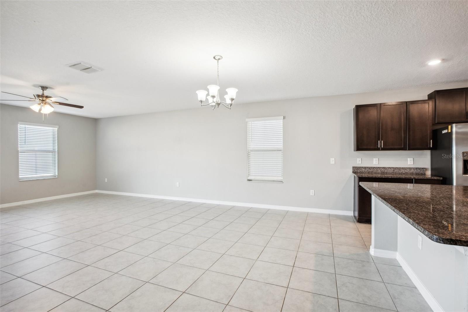 living room and dining