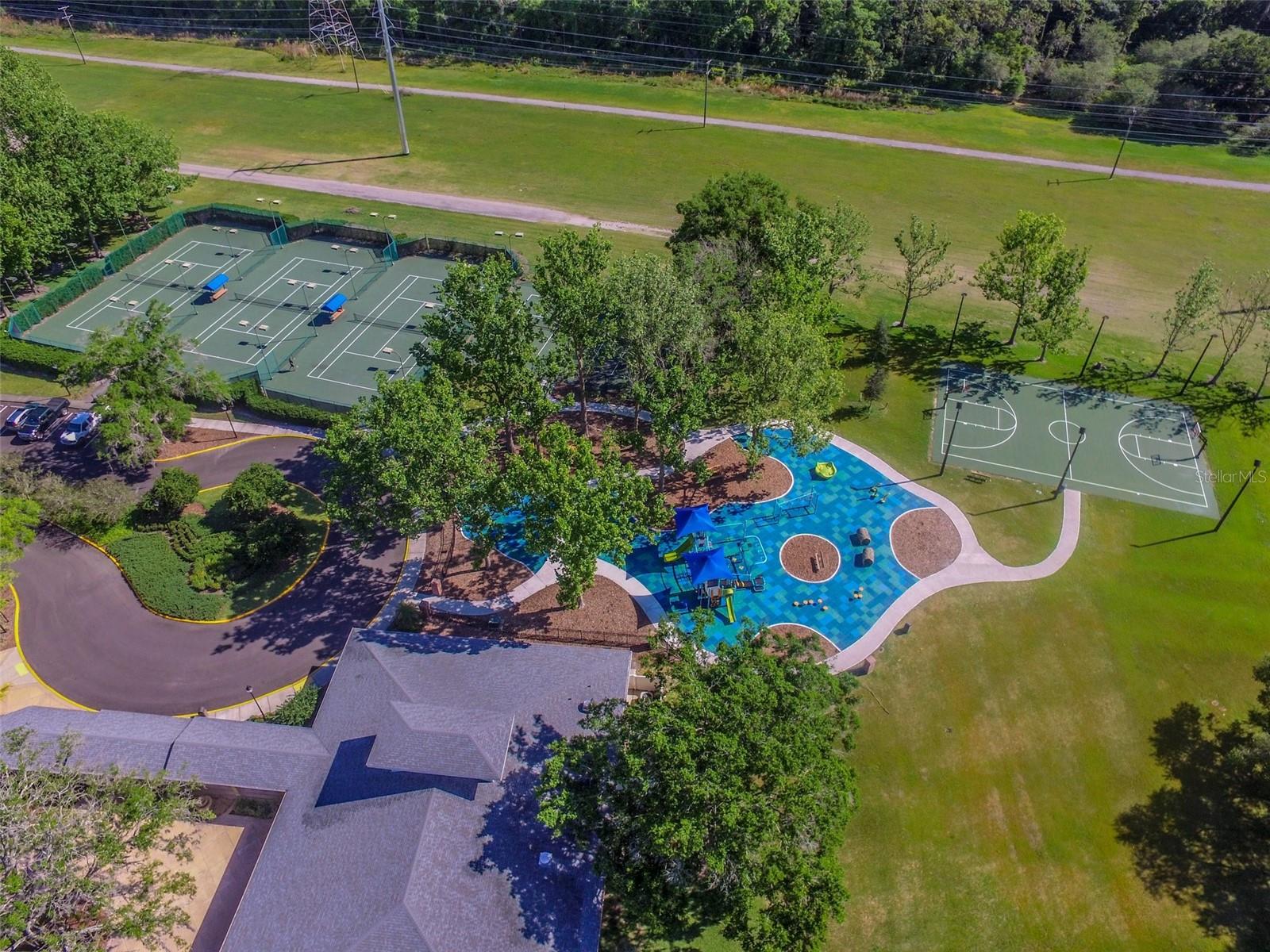 Compton Park from the air.  This park is less than 1/4 mile from the home.