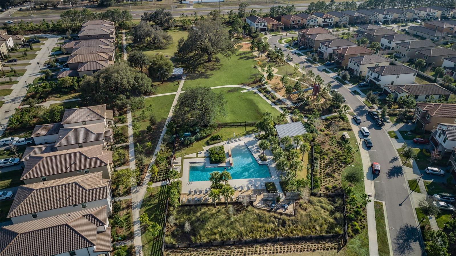 Aerial of the Homestead Park & Pool