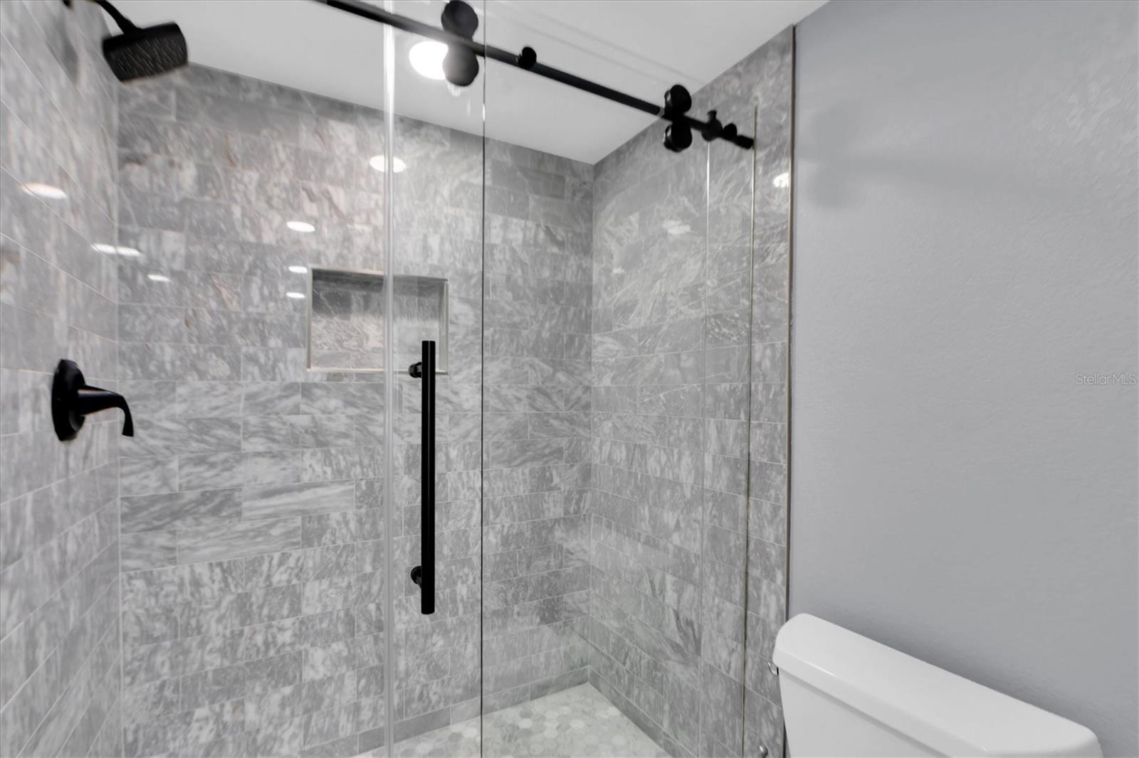 Marble Shower - Primary Bath