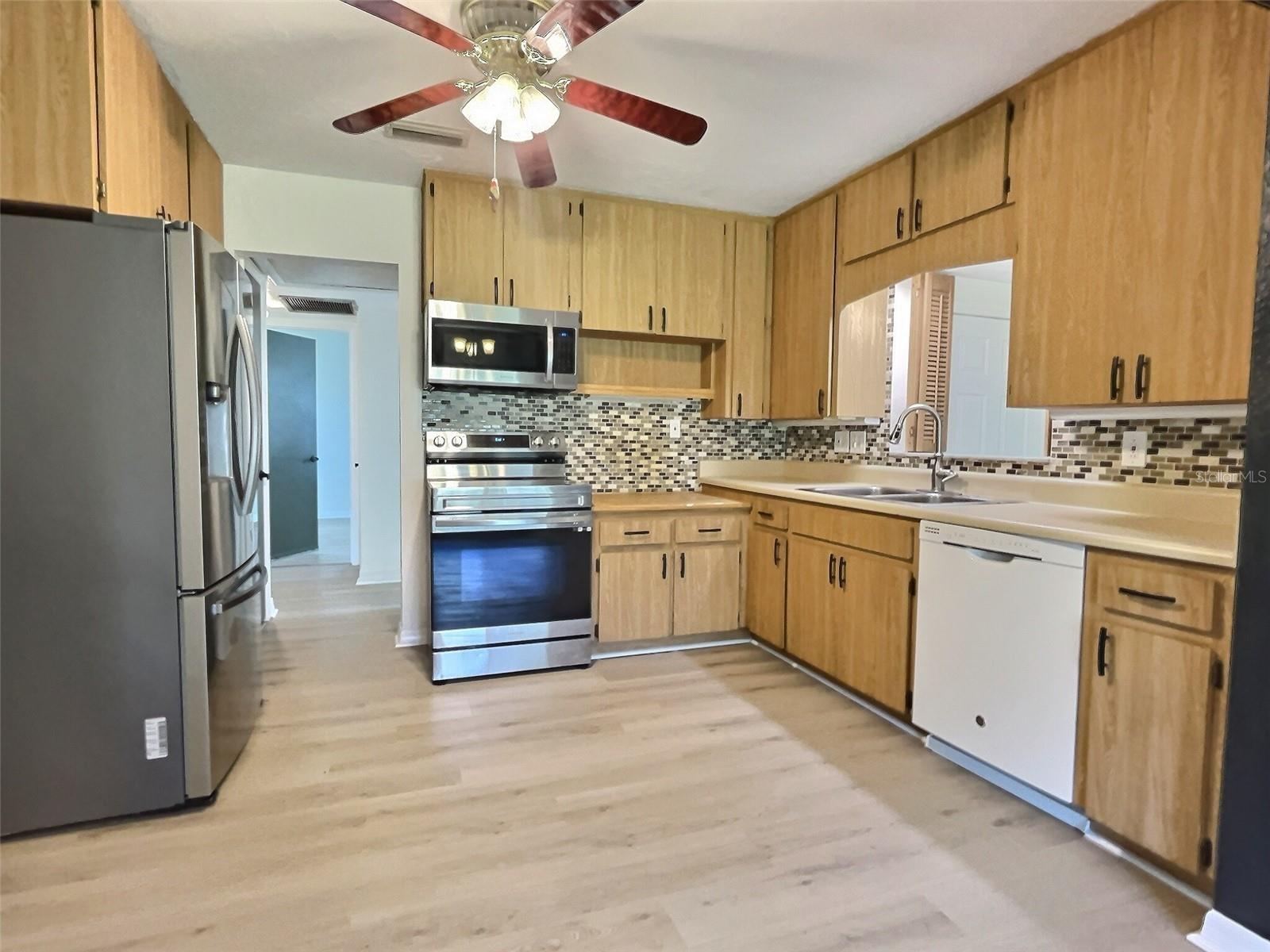 Kitchen, looking toward hallway