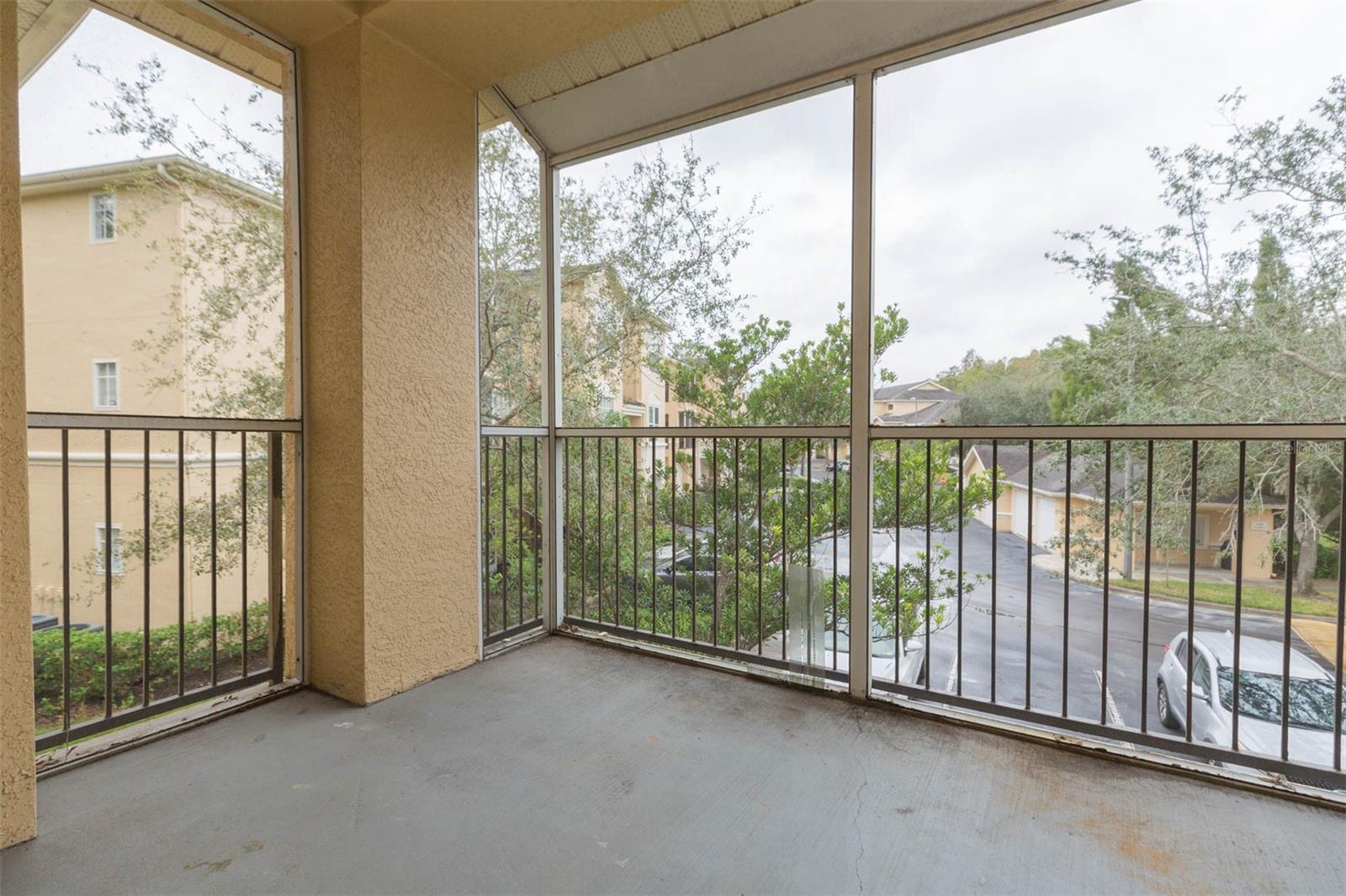 large screened in patio