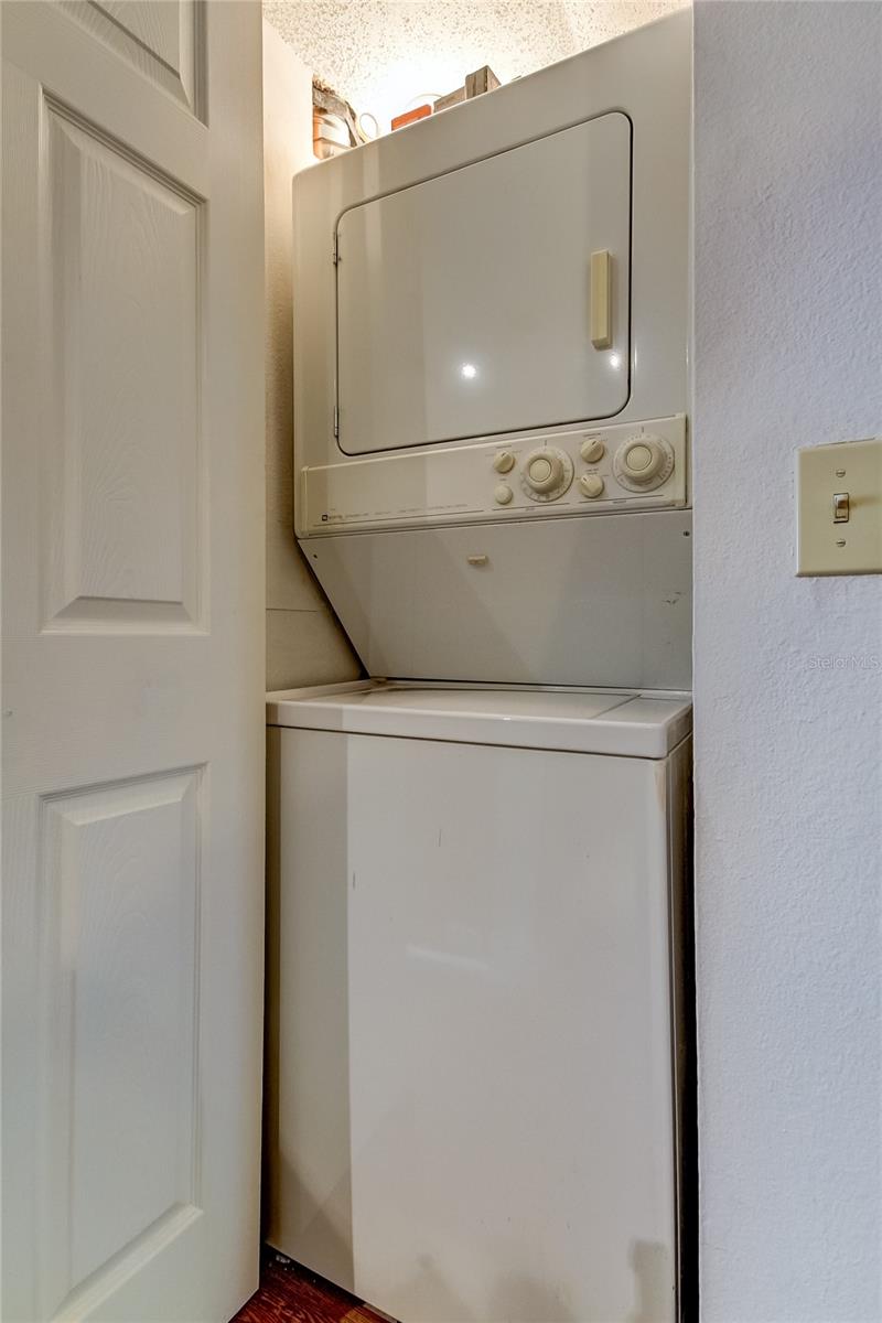 Stackable washer/dryer downstairs in home