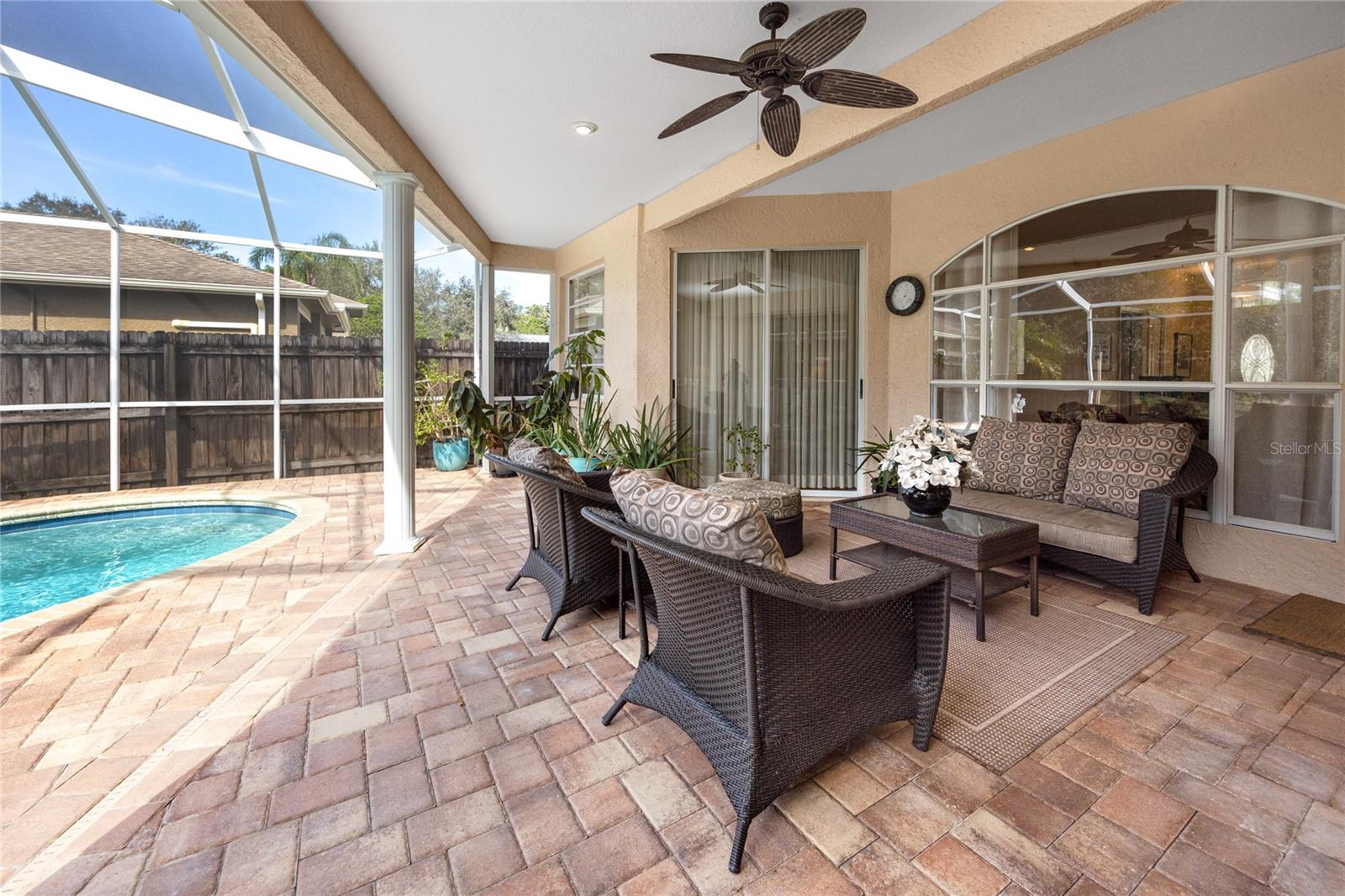 Patio with pavers -4466 Worthington Ct, Palm Harbor, FL 34685