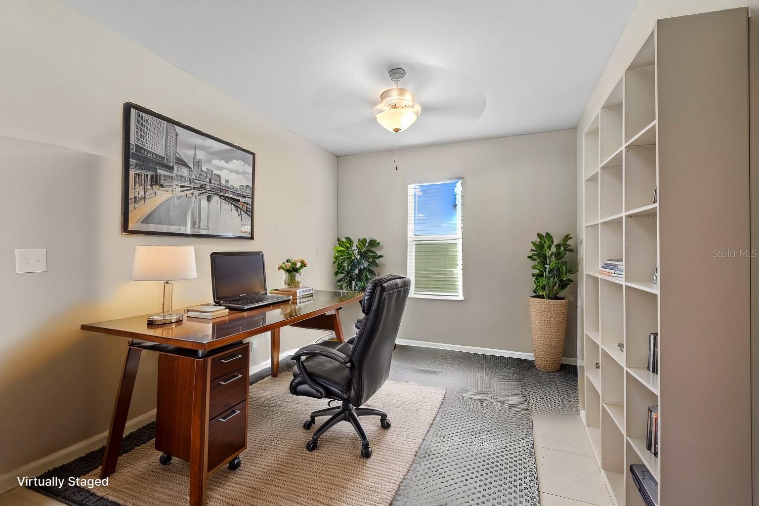 Virtual Staged Office inside of front door