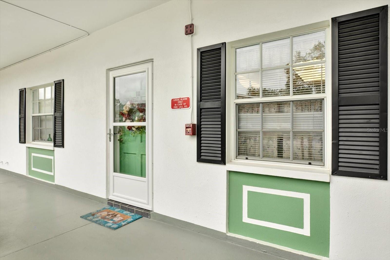 Front door has a storm door