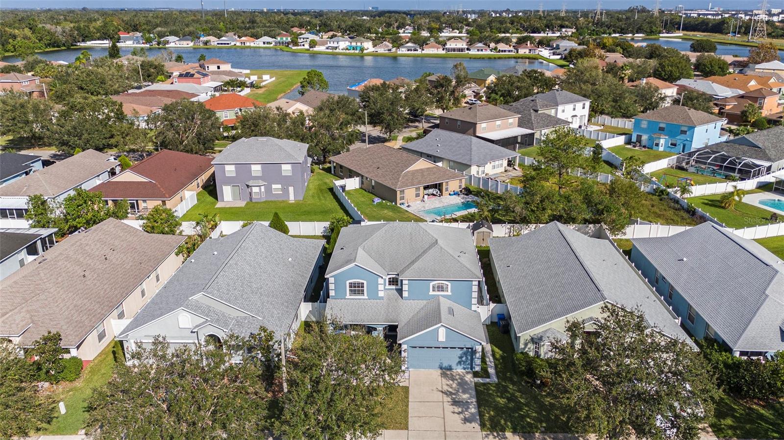 Aerial of home - middle home in the picture