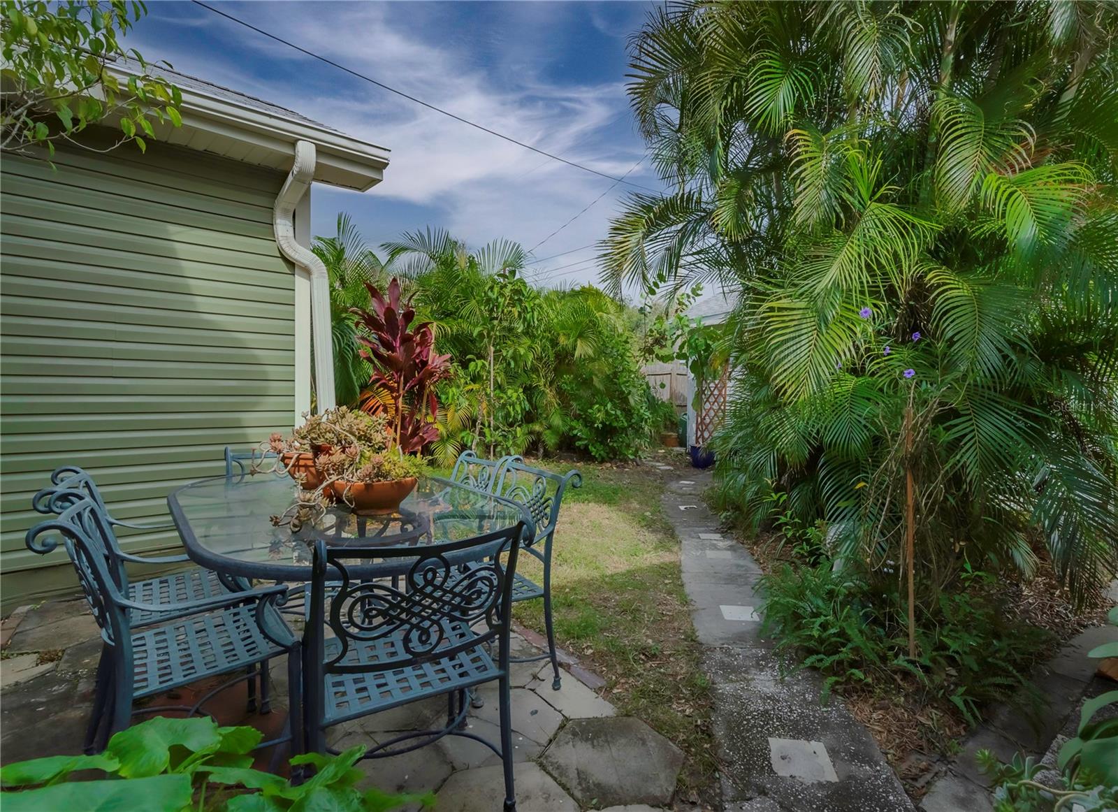 Sitting area in backyard