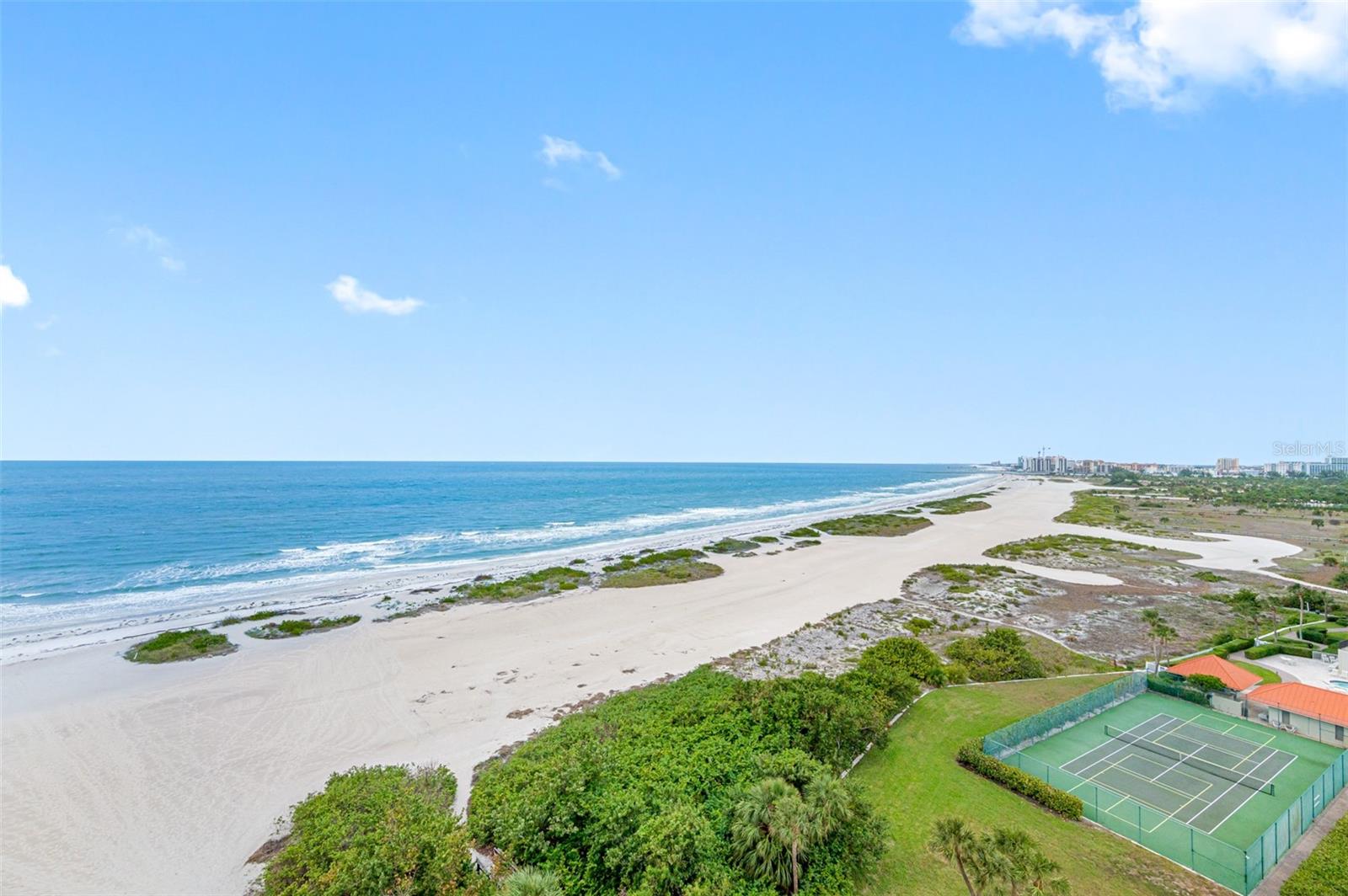 View of beach from private balcony